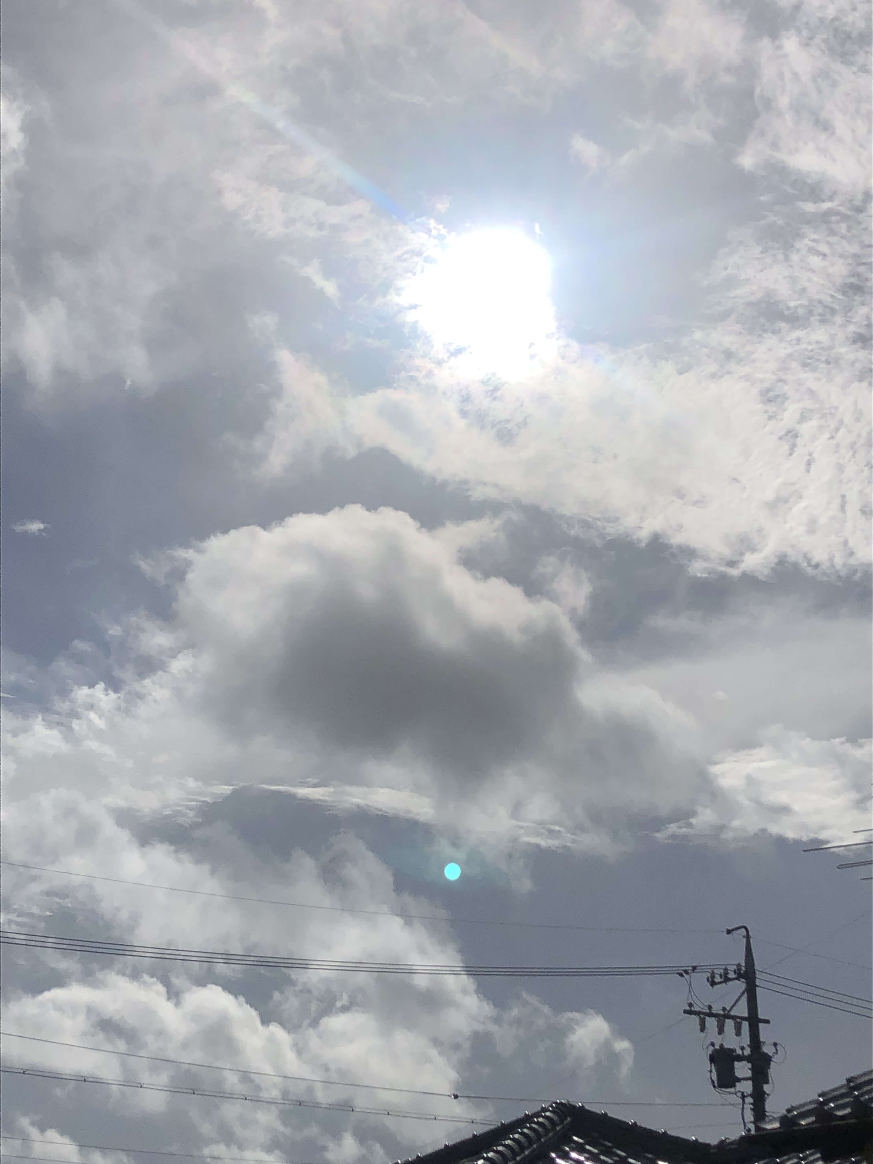 台風なのに快晴