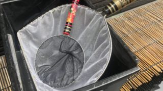 メダカ選別用のタモ網(丸網)