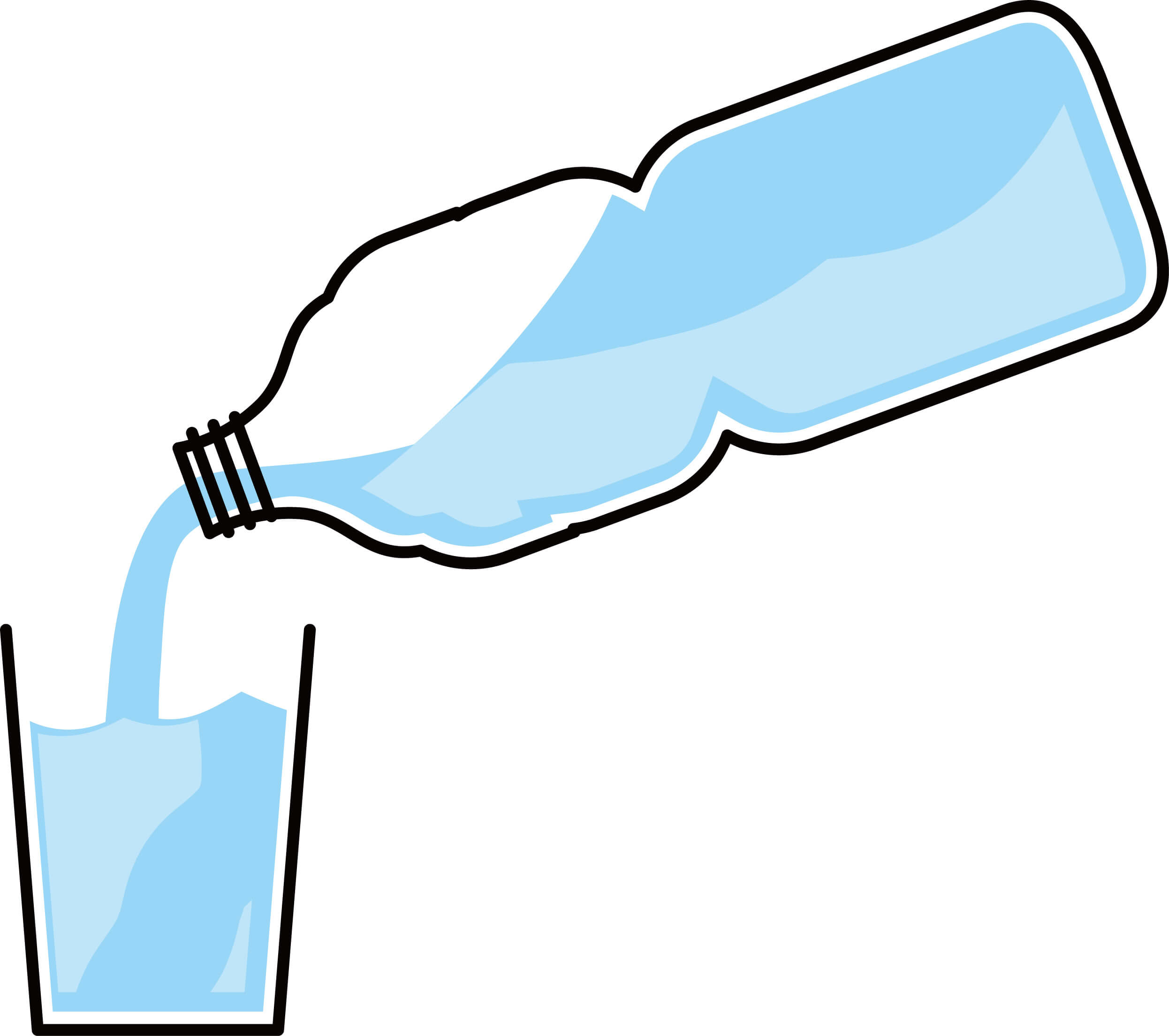 ペットボトルで注ぐイラスト