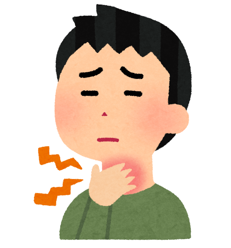 のどの痛みのイラスト