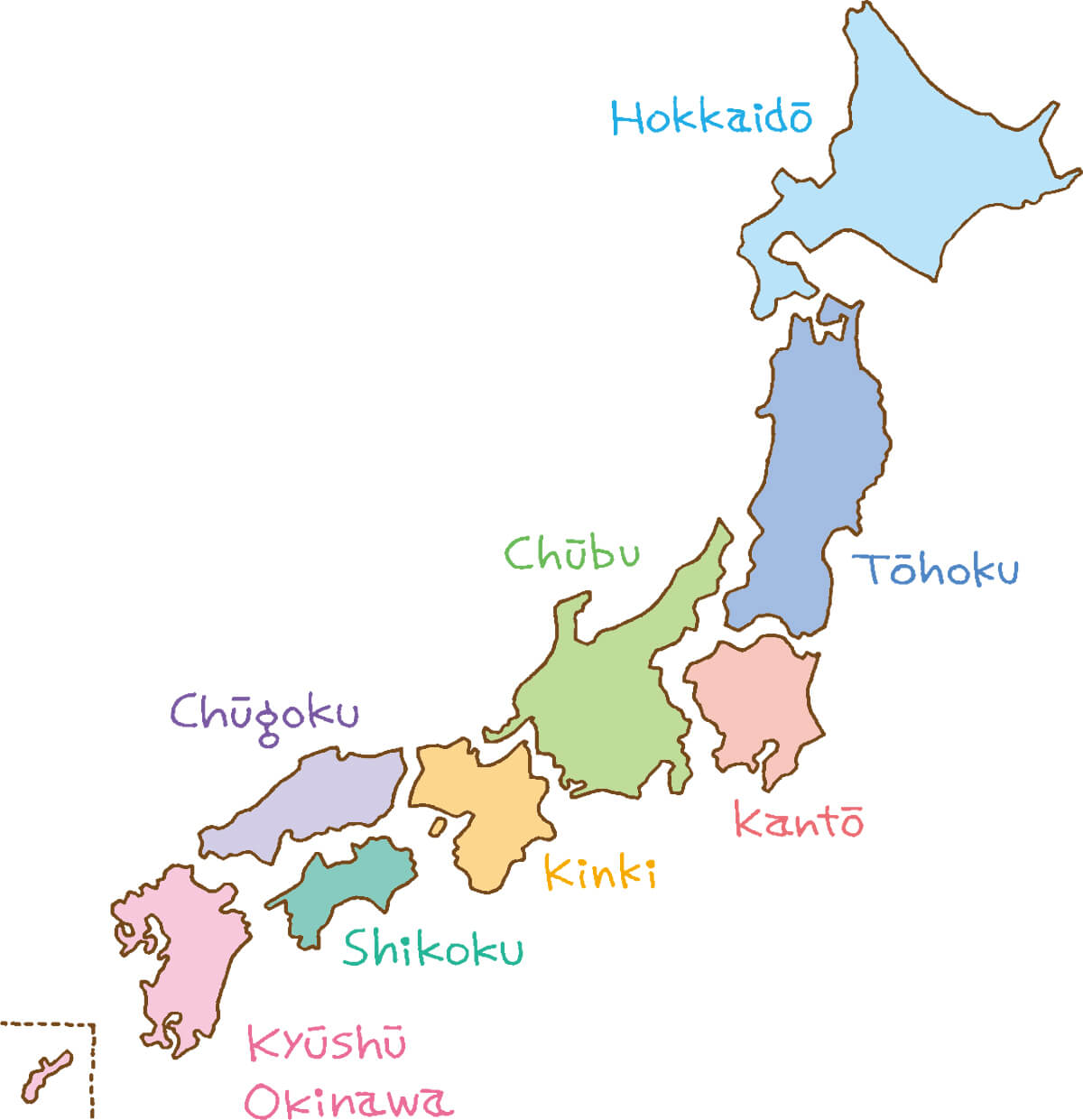 日本地図のイラスト