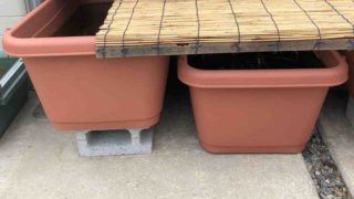 メダカ容器の凍結防止策"