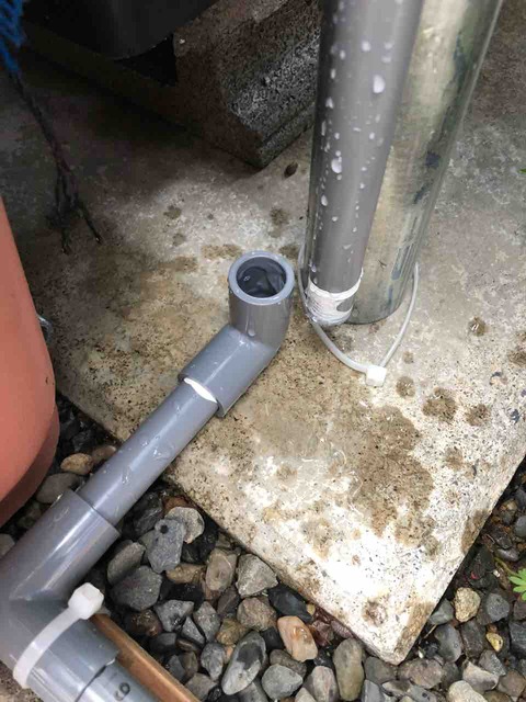 エアレーション設備で、水が逆流した様子